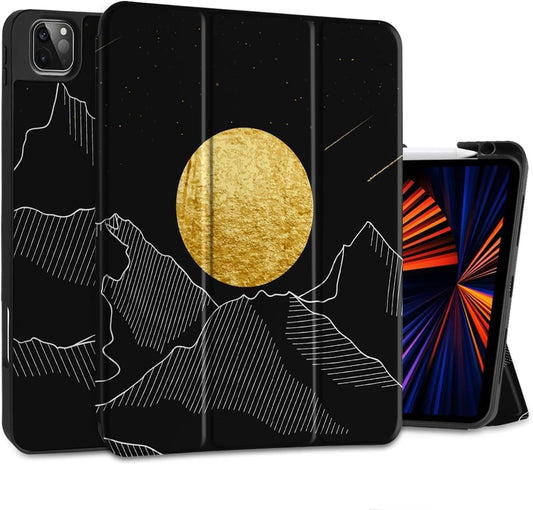 MEEgoodo iPad Pro 11" Case M2/M1 4th-1st Gen 2018-2022 w/ Pencil Holder Gold