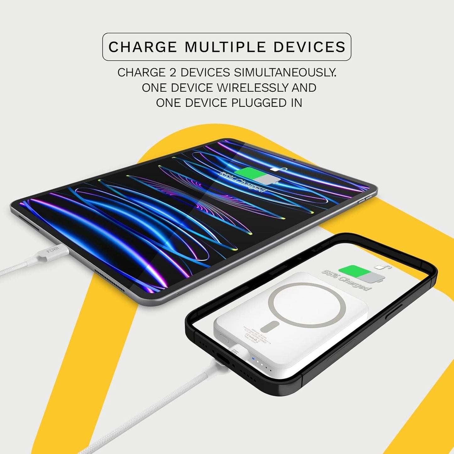 5000 USB-C iPhone Charger Fuel mAh Magnetic Wireless Portable w Port