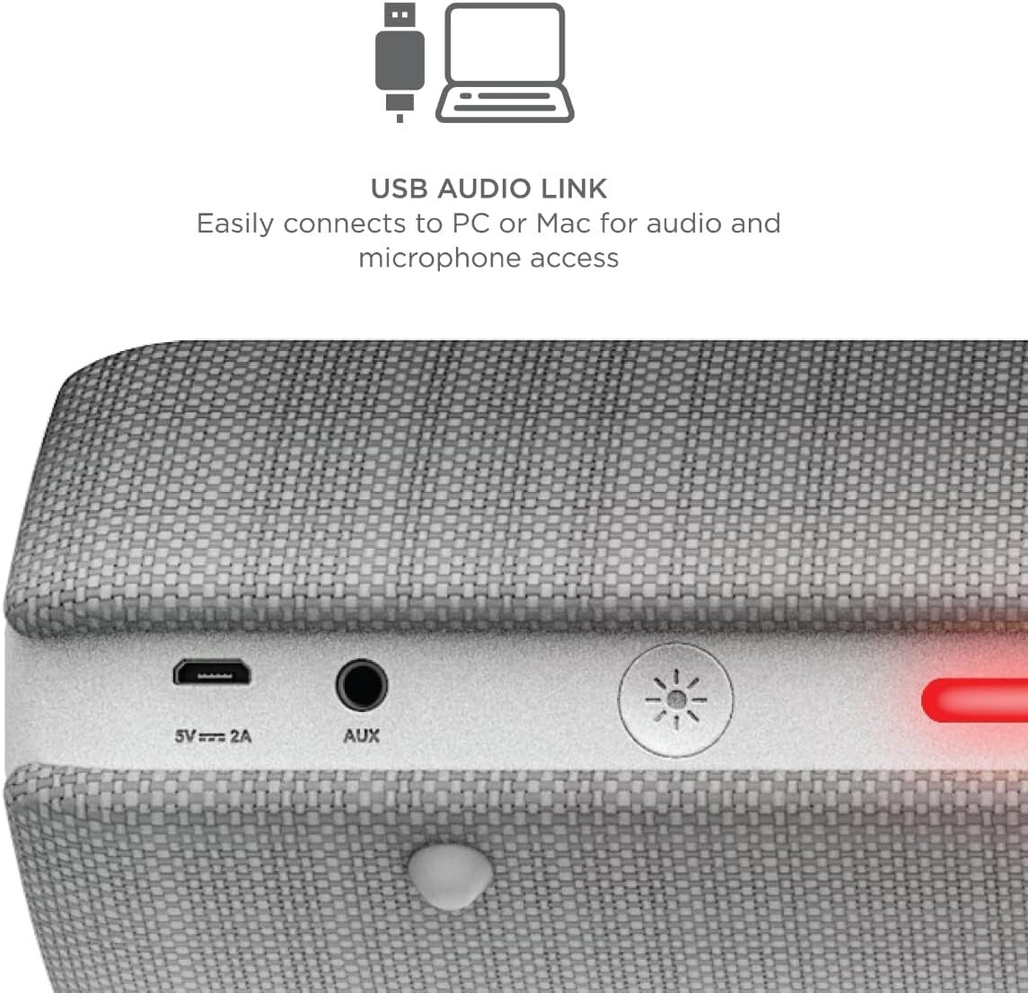 Ion Audio Meeting Mate Gray Wireless Bluetooth Speaker Soundbar w Stand