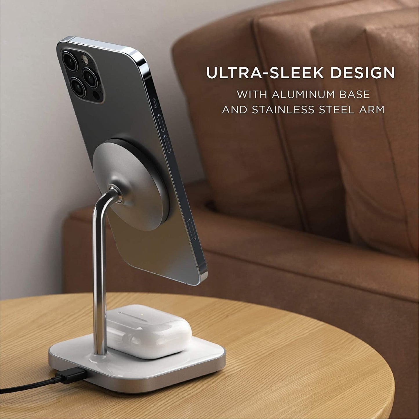 Satechi 2 in 1 Wireless Charging Stand MAgSafe iPhone & Airpods OEM
