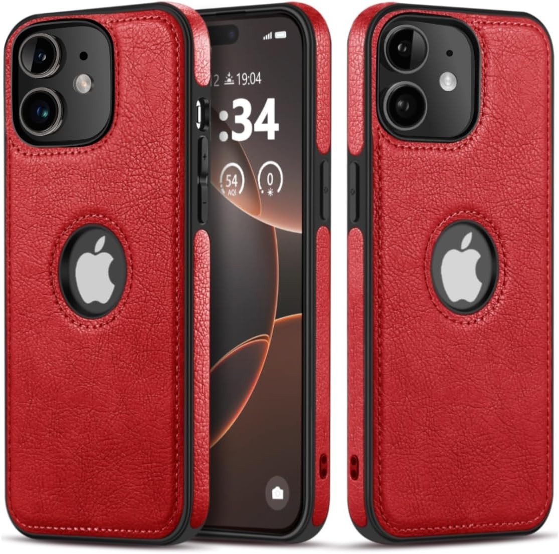 Luxury Leather Case for iPhone 11 – Slim Business Cover, Anti-Slip, Red (6.1")