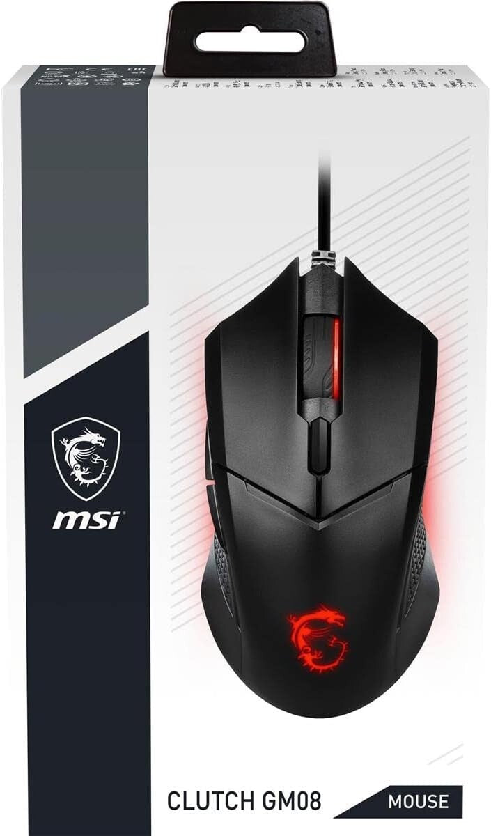 MSI GM08 Clutch Gaming Mouse Optical Sensor 3Red Lighting