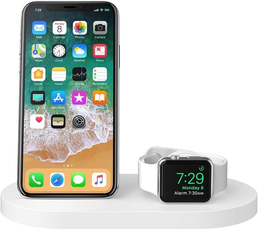 USB-A WHITE Belkin Boost Up Wireless Charging Dock iPhone Apple Watch