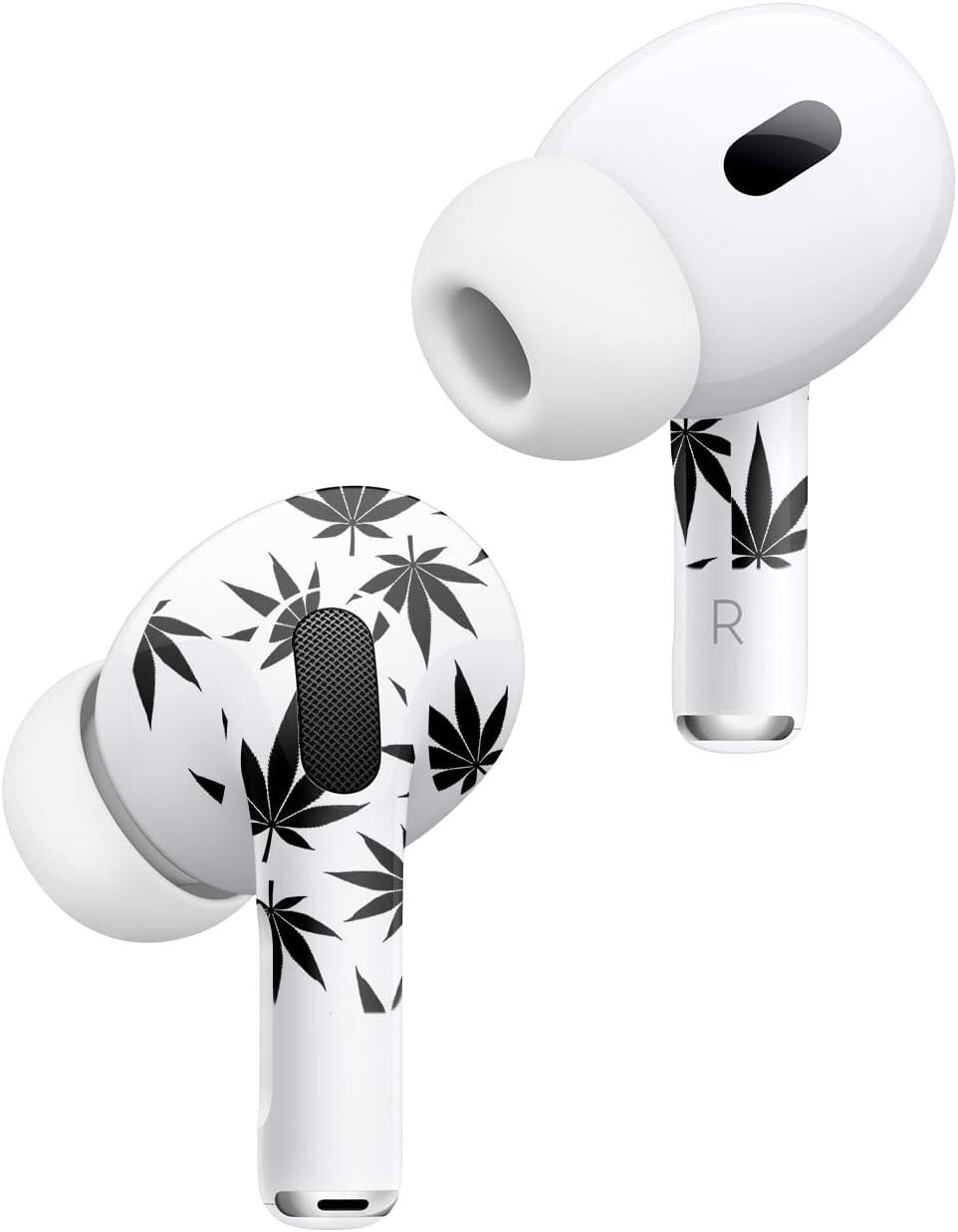 MightySkins 2 Pack Skins Compatible Apple AirPods Pro 2 Pot Leaves Black