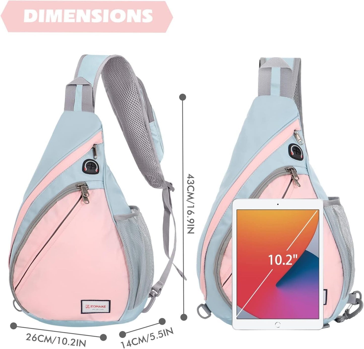 Sling Bag for Women Men:Small Crossbody Sling Backpack - Mini Water Resistant...