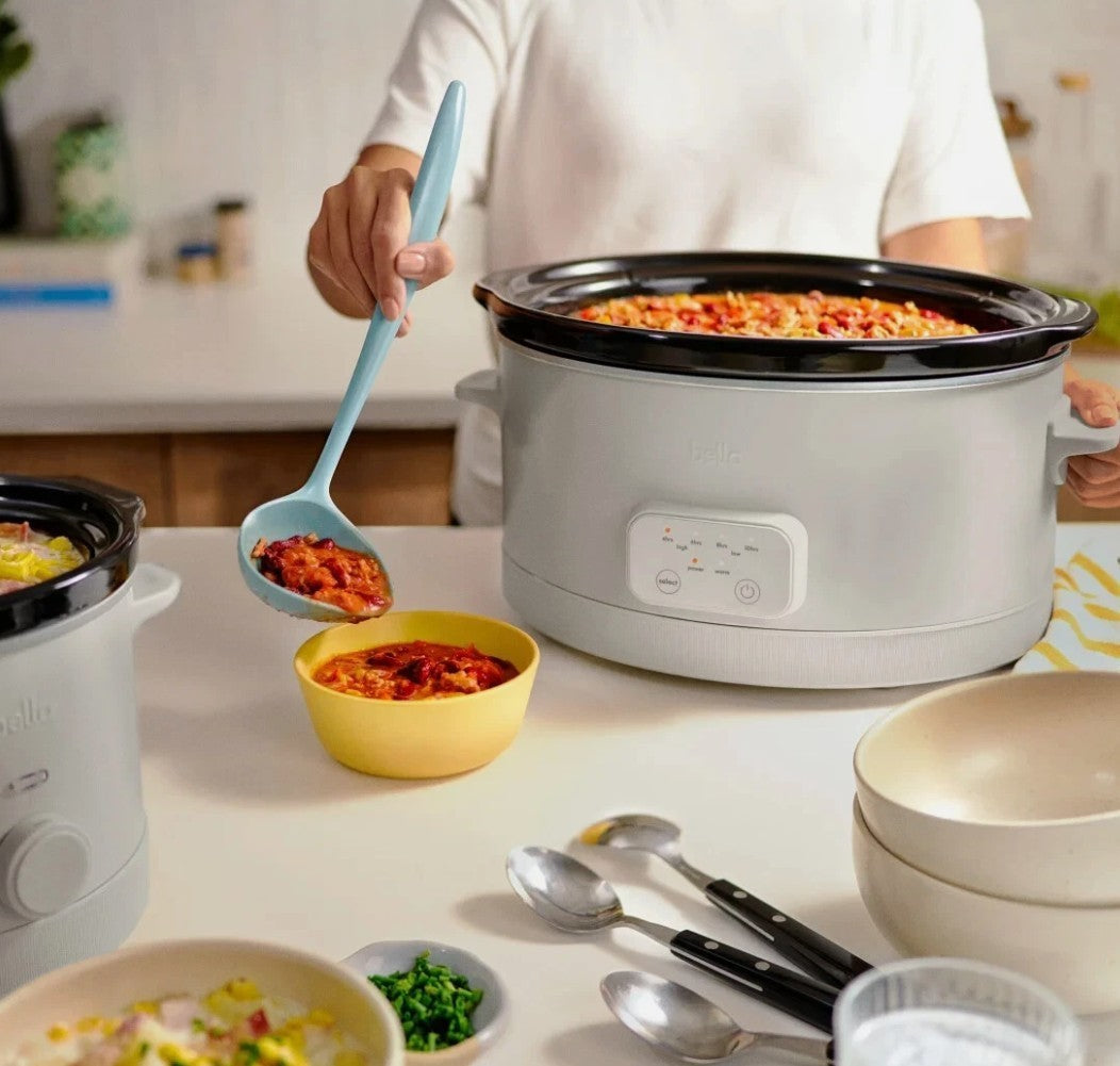 Bella Slow Cooker Set- 6qt Programmable up to 10 hrs, Low, High, Warm Control