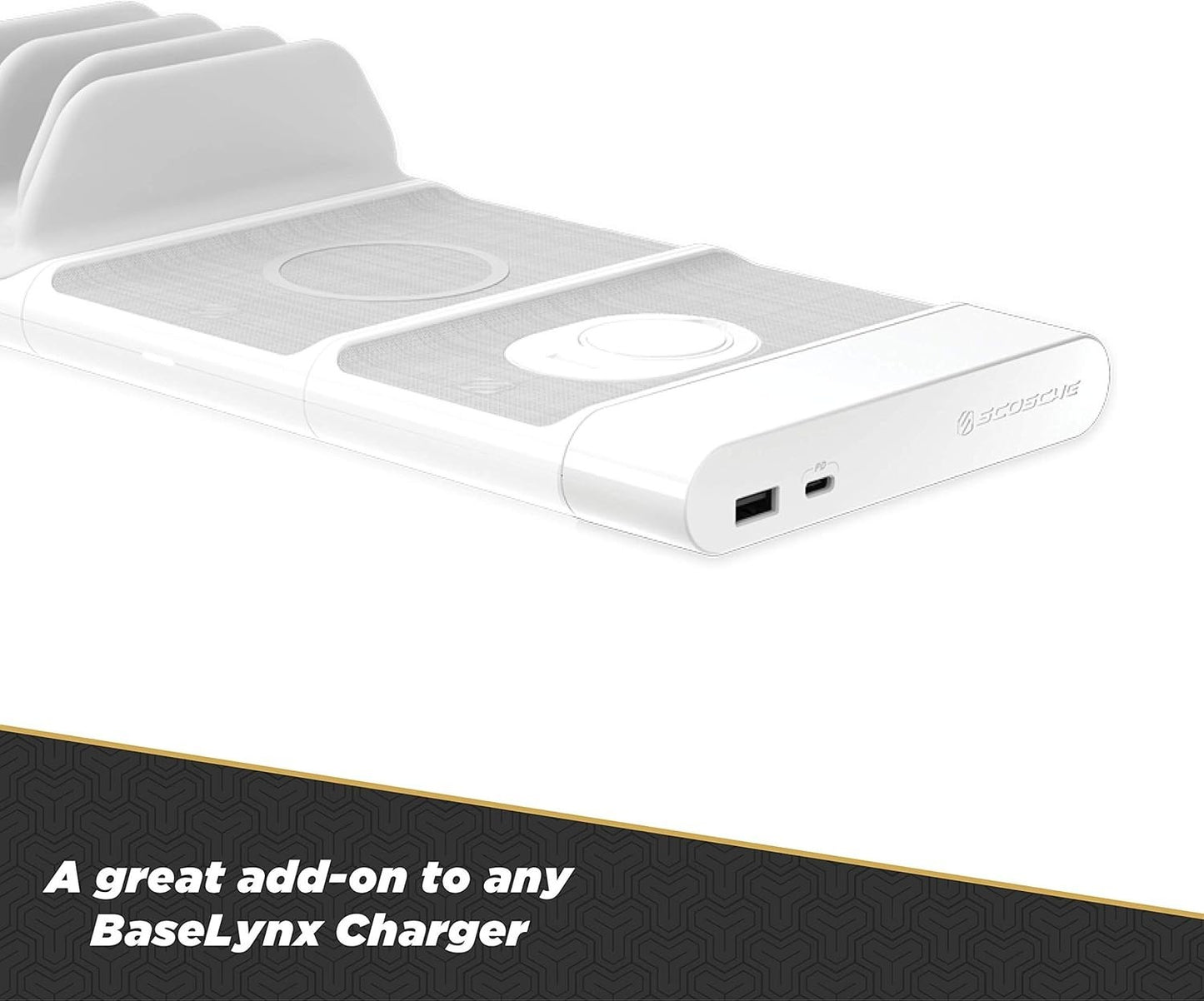 Scosche BLPEWT-SP 30W Dual USB Power Endcap for BaseLynx Charging Station, White