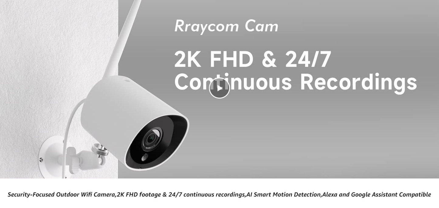 3MP FHD Rraycom 3Pack WiFi Security Camera OutdoorIndoor Cameras wNight Vision