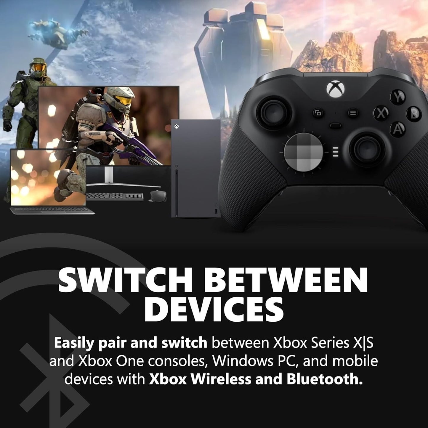 BLACK Microsoft Xbox Elite Wireless Controller Series 2 Xbox One