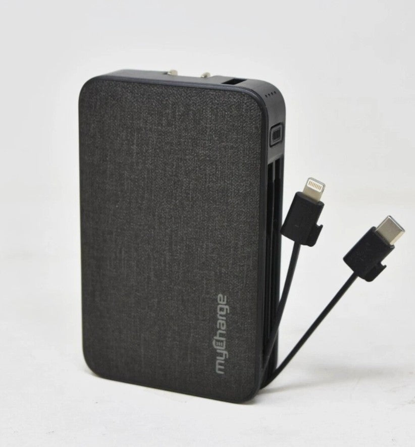 MyCharge PowerHub 10Ah Portable Charger for iPhone & Samsung Integrated Cables
