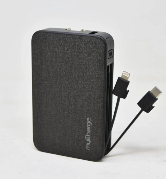 MyCharge PowerHub 10Ah Portable Charger for iPhone & Samsung Integrated Cables