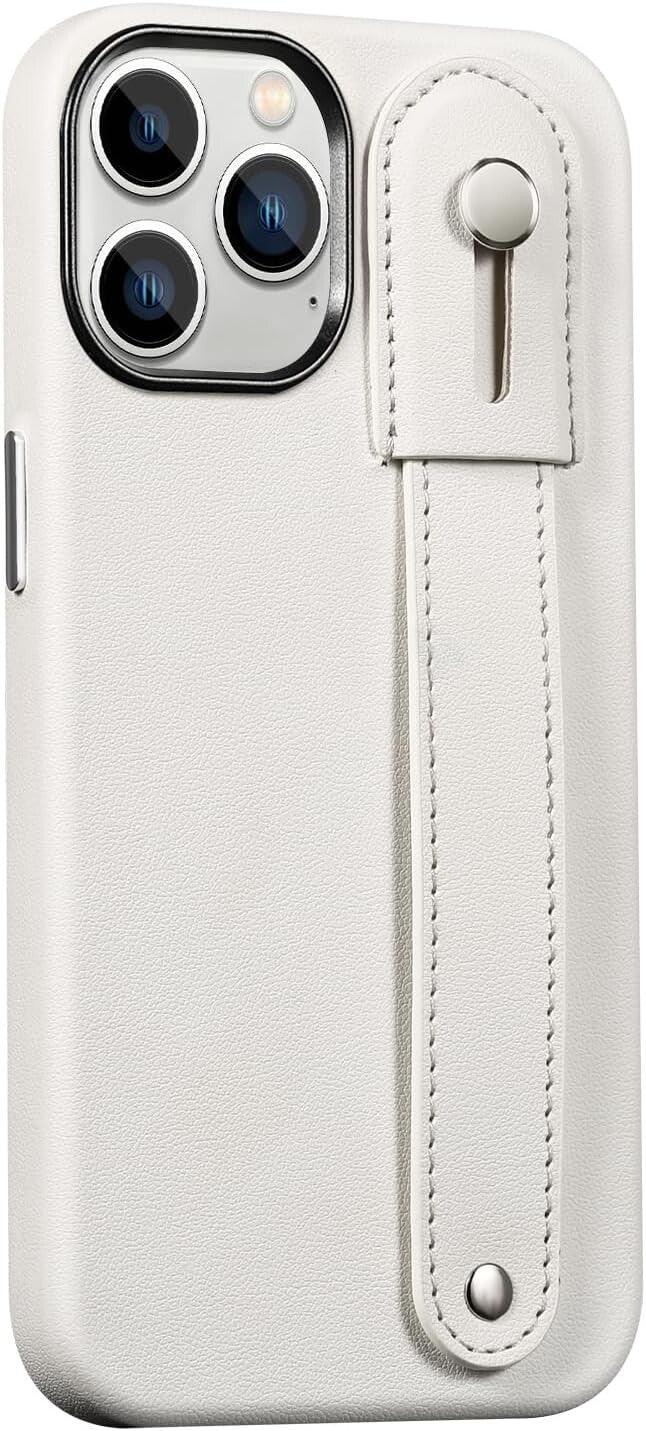 WHITE SaharaCase FingerGrip MagSafe Phone iPhone 15 Pro Max Shockproof