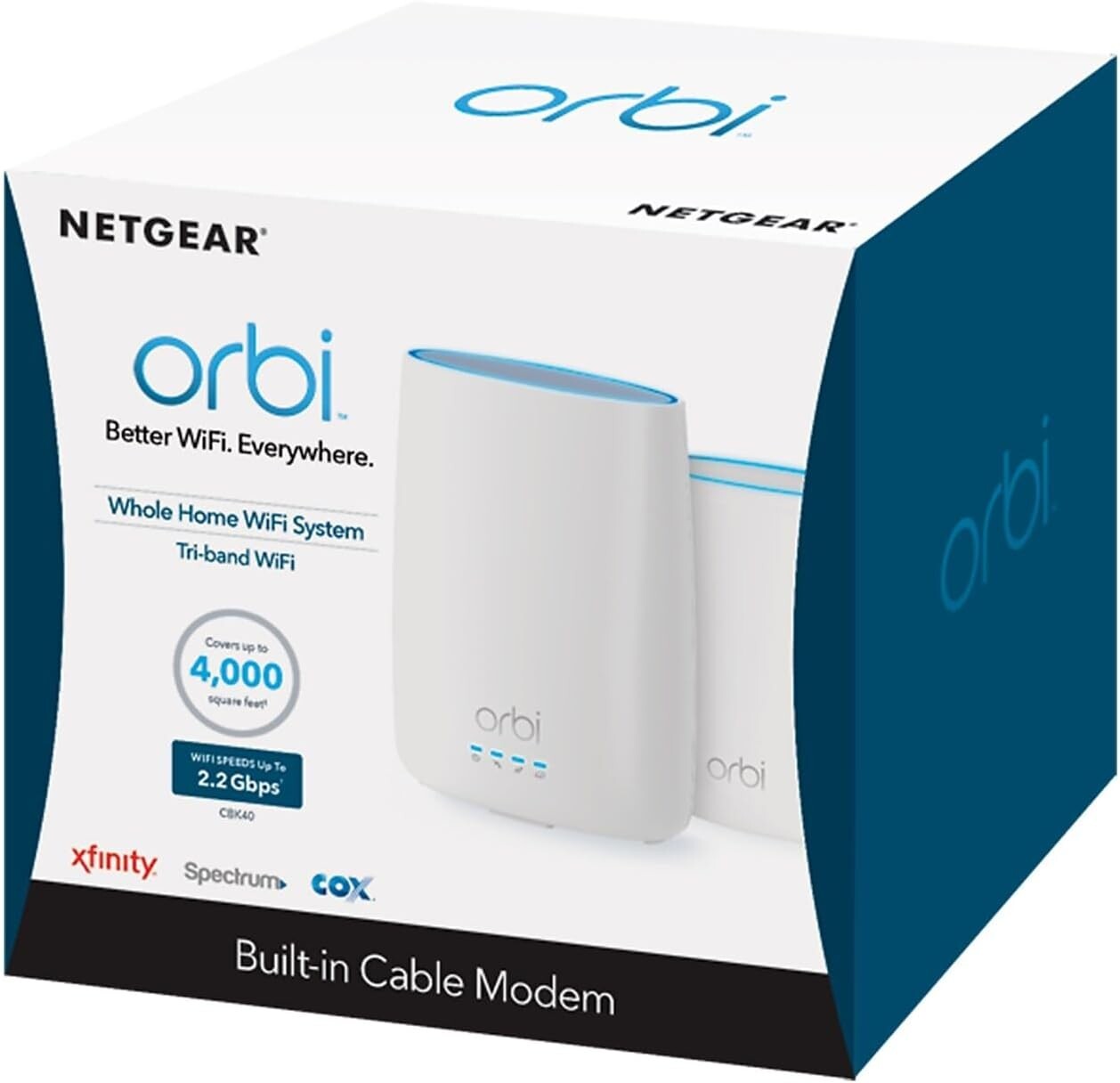 NETGEAR AC2200 Orbi 22 Gbps 4 sq ft DualBand 2pk Modem Satellite