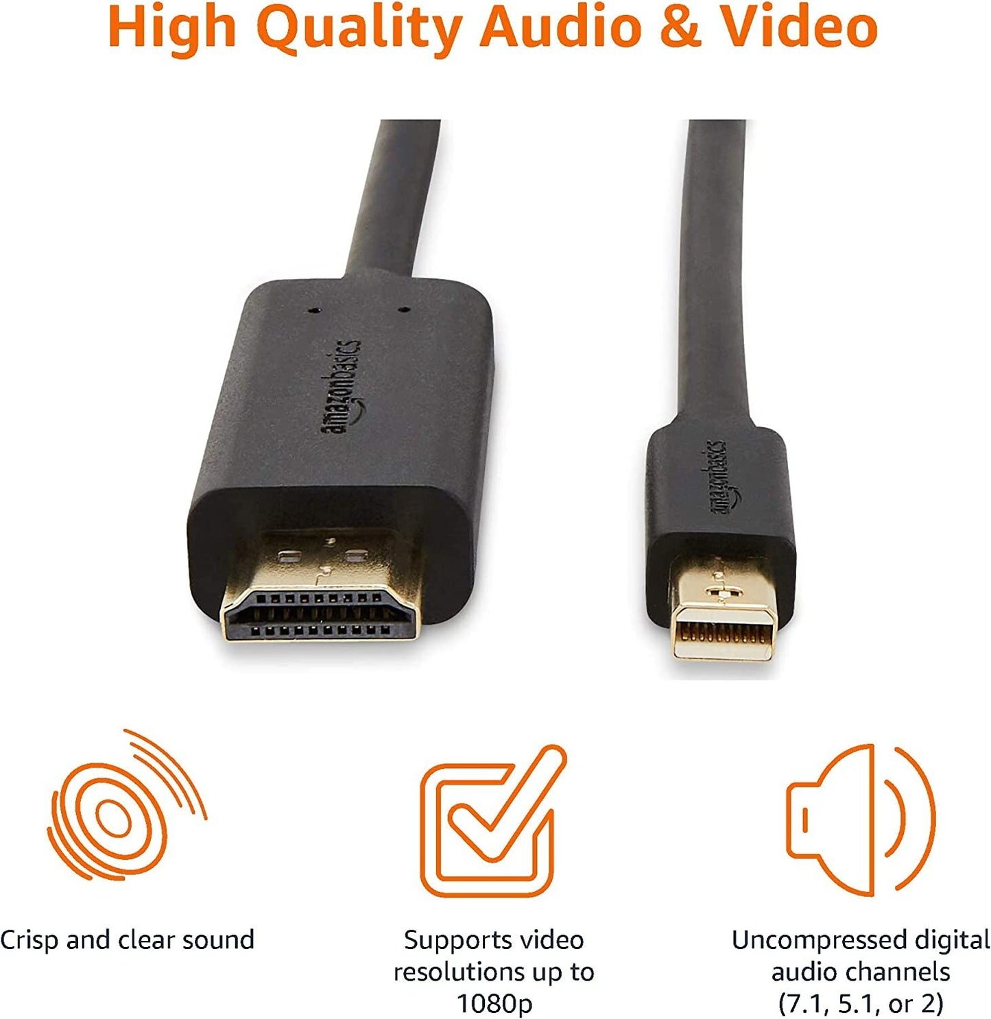 HDMI Amazon Basics Mini DisplayPort to Display Adapter Cable 15 Feet