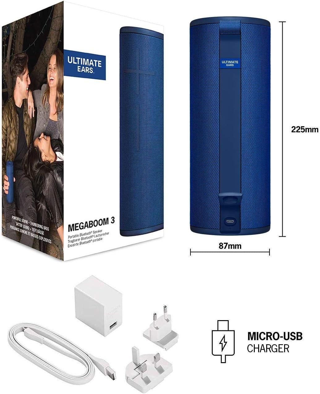 Ultimate Ears Megaboom 3 Wireless Bluetooth Speaker Lagoon Blue 984-001392