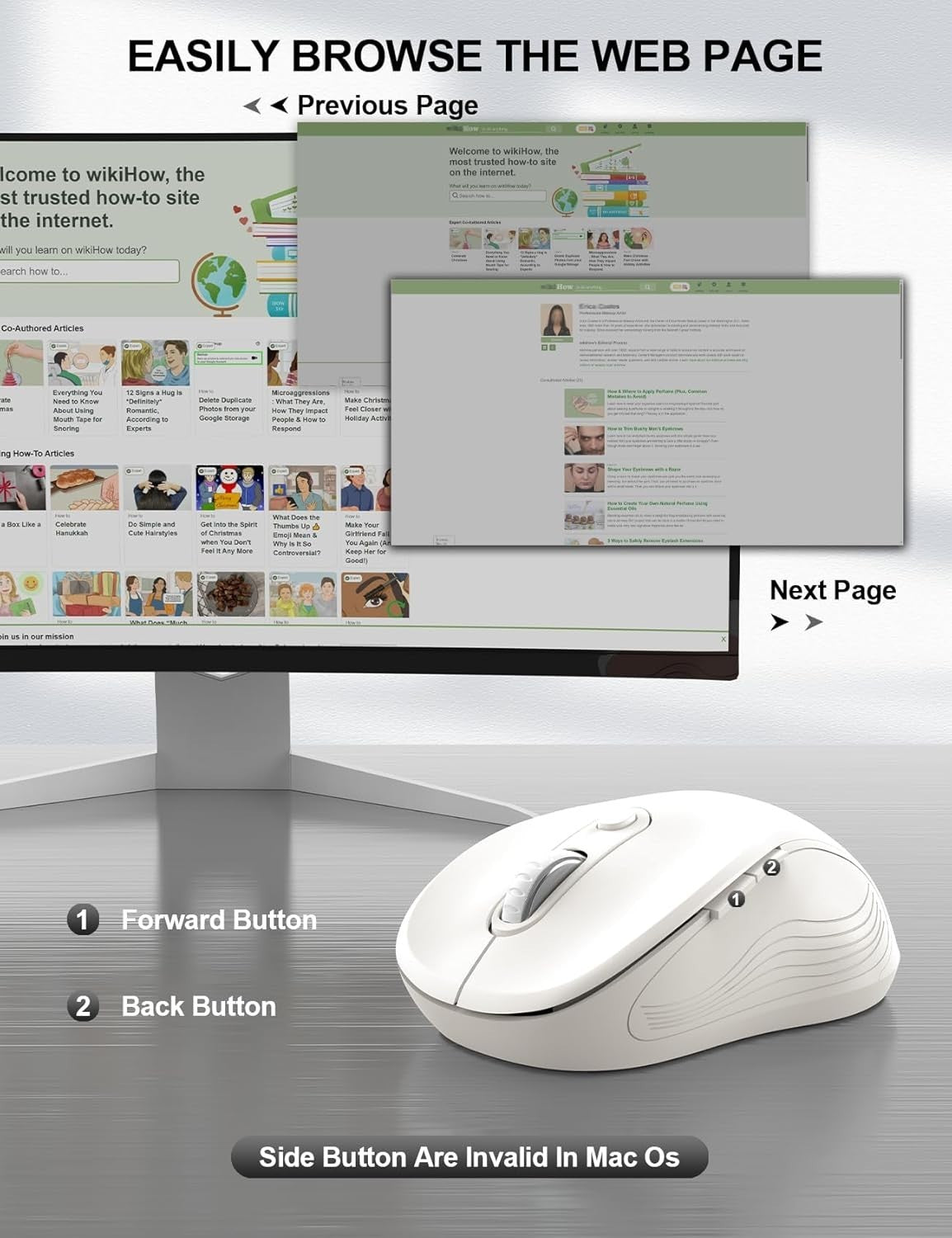 Trueque Wireless Mouse 2.4GHz, Ergonomic 6 Buttons 3-Level DPI USB for PC/Laptop