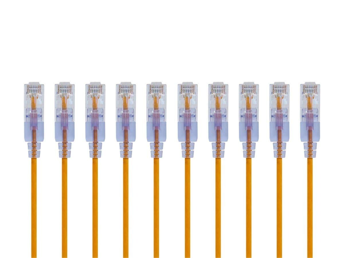UTP Monoprice Cat6A 2ft Yellow Pk Patch Cable