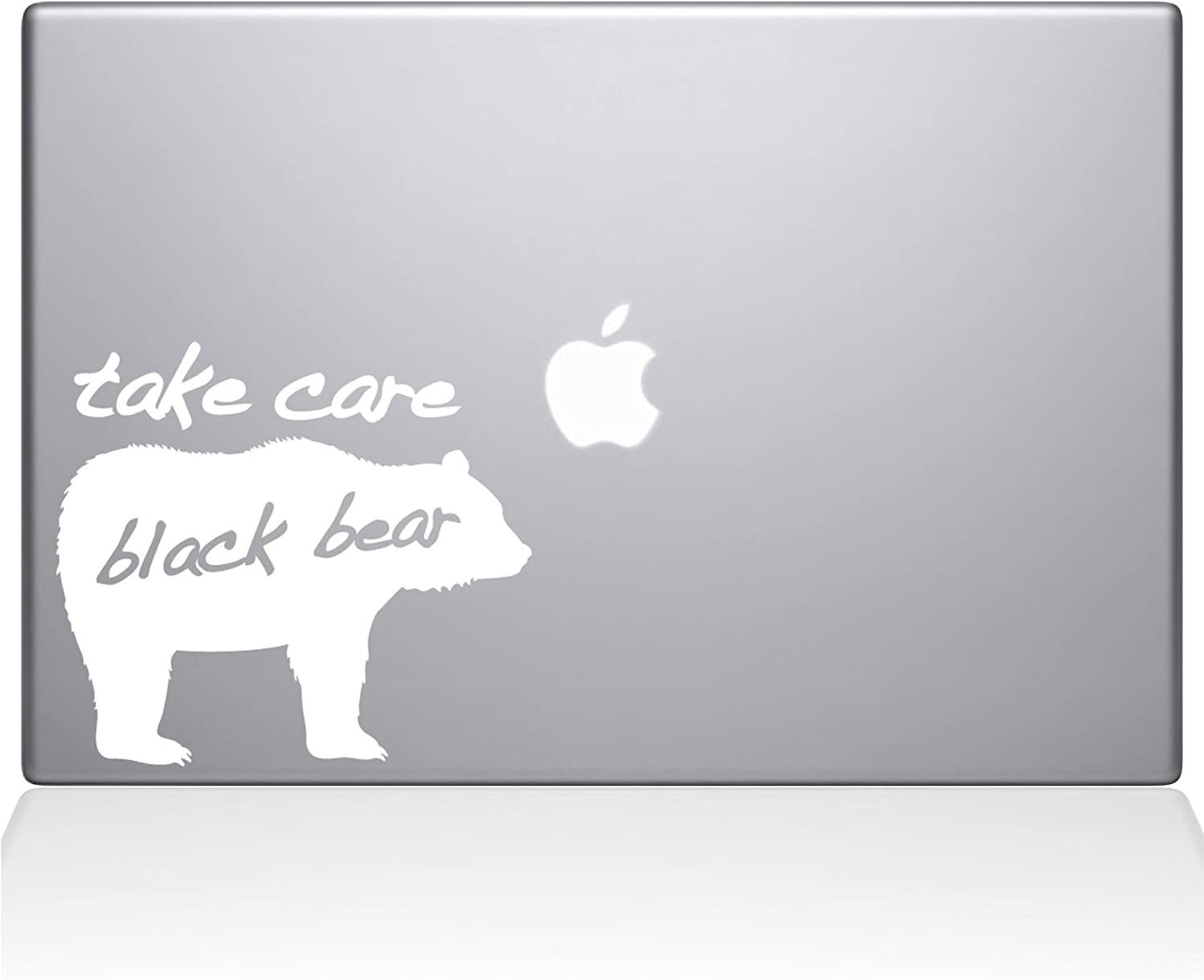 Decal Guru Take Care Black Bear MacBook Decal Vinyl Sticker White