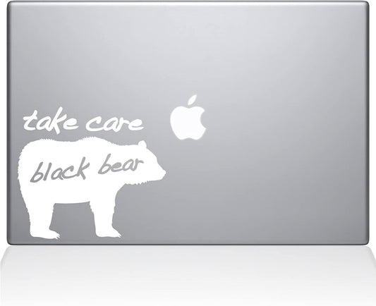 Decal Guru Take Care Black Bear MacBook Decal Vinyl Sticker White