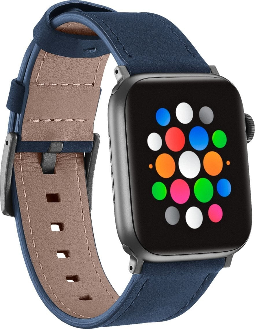 PT-AWB44NVSG Platinum Genuine Leather Band 42mm 44mm Navy