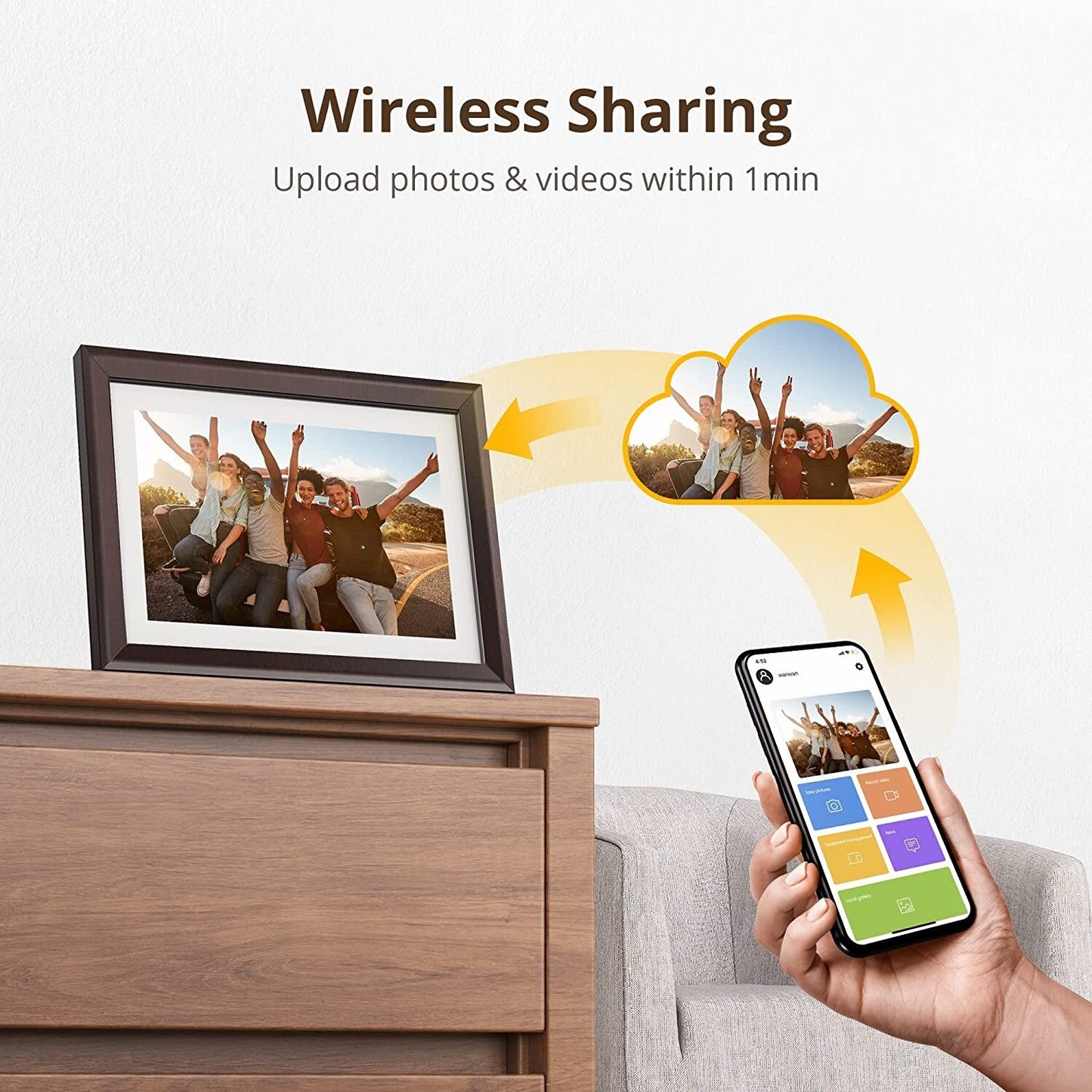 IPS 16GB Dragon Touch Digital Picture Frame 10 Touch Screen HD Display Storage