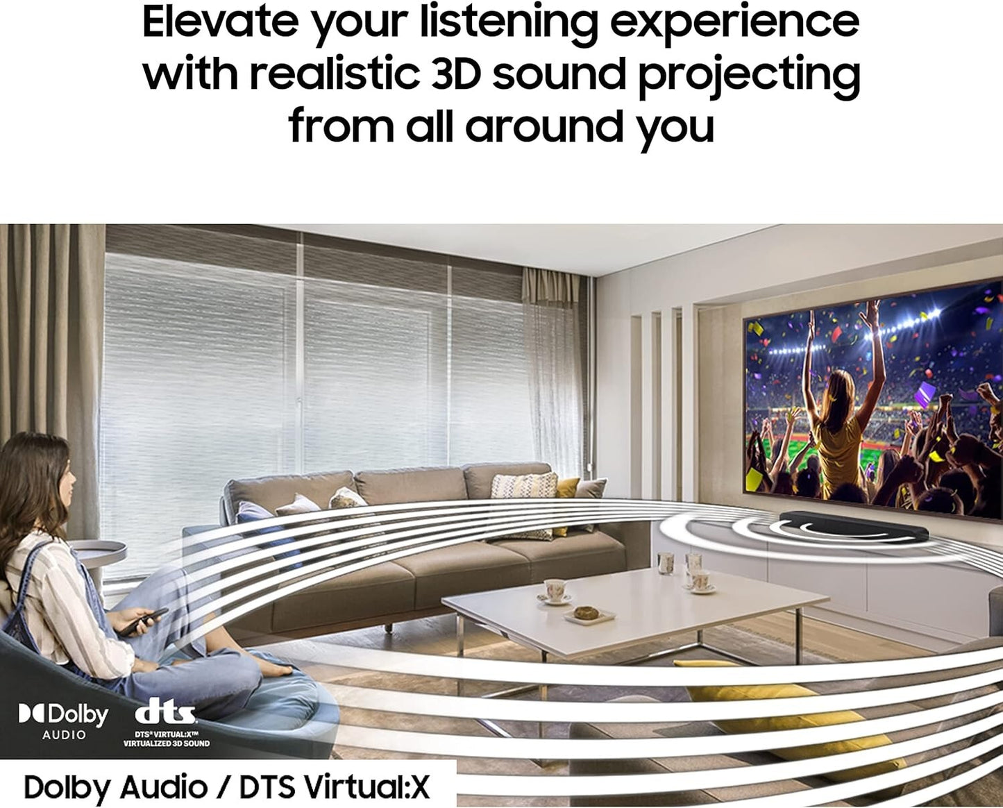 Samsung HW-B57C 1CH 4 VirtualX Wireless Soundbar Rear Speaker Kit Black