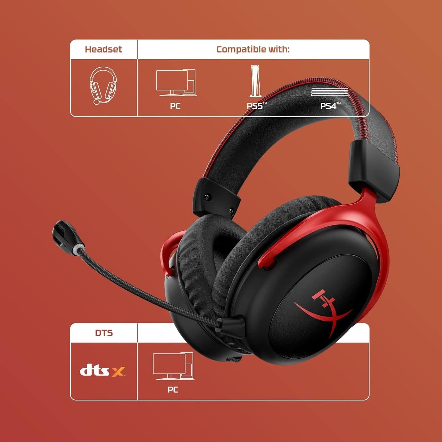 HyperX Cloud II Wireless Gaming Headset Red