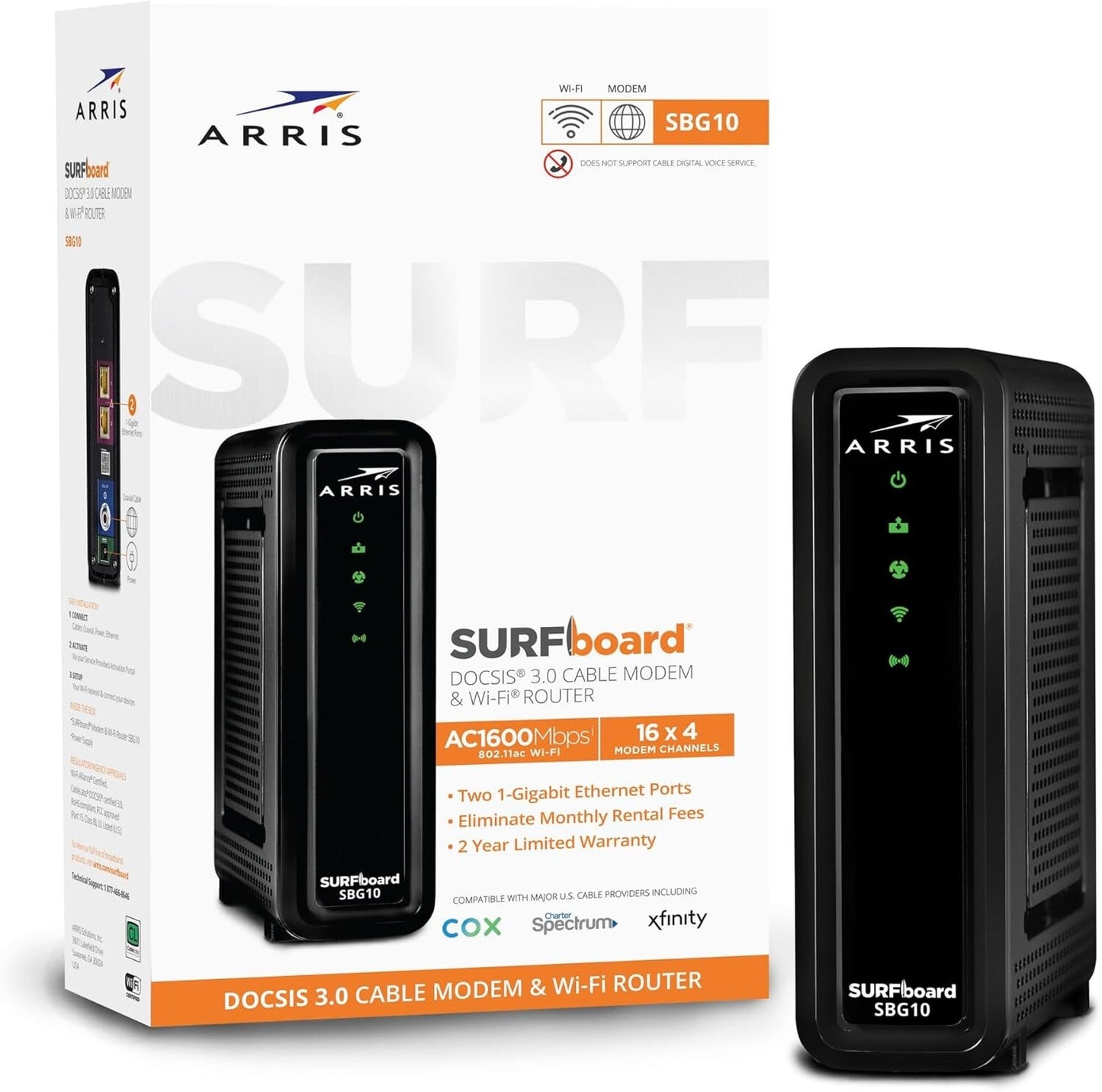 ARRIS SBG10 SURFboard 30 16 x 4 Gigabit Cable Modem WiFi Router