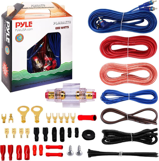 Car Audio Wiring Kit 20Ft 8 Gauge Power Wire Watt Amplifier Hookup Ba