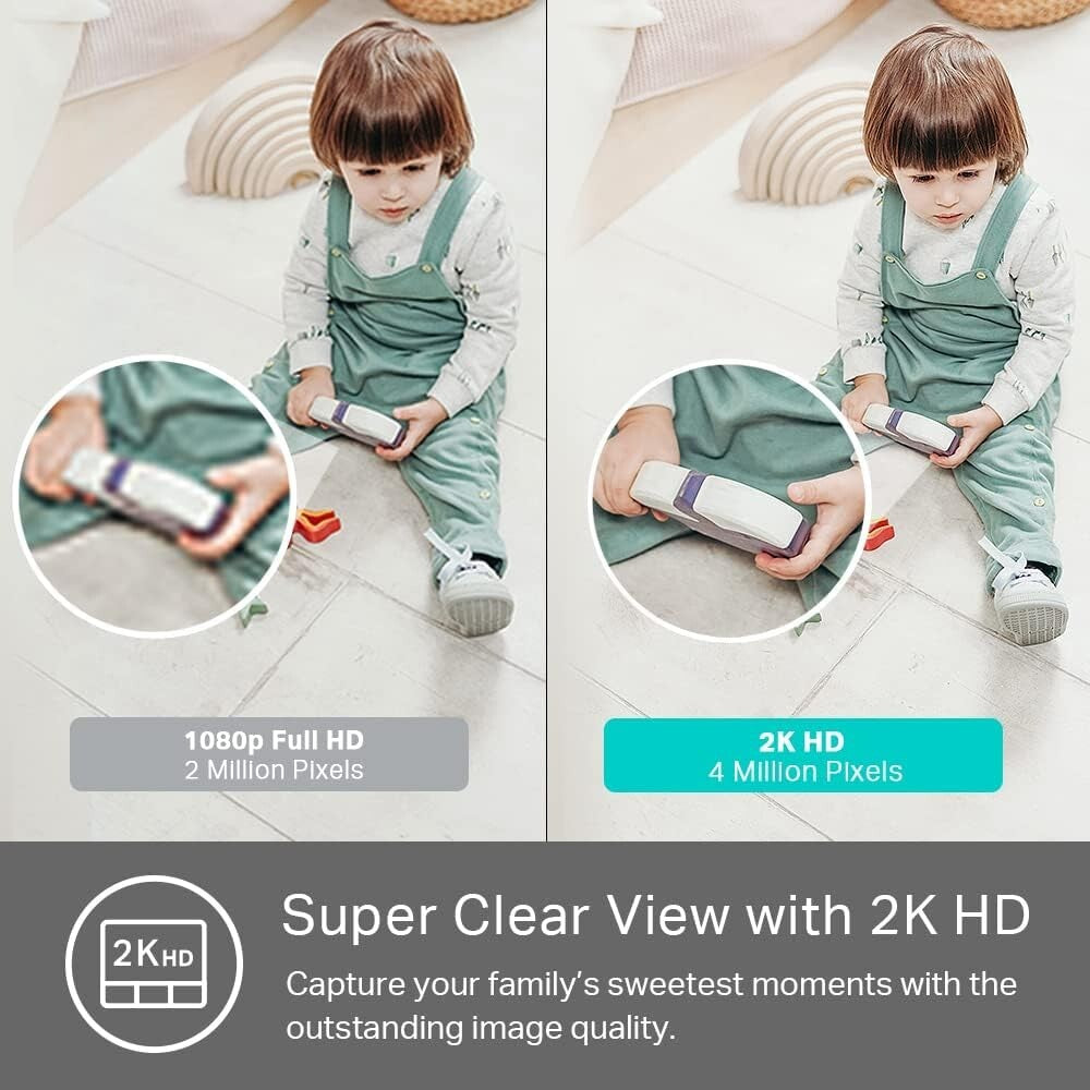 QHD Kasa Smart 2K Indoor Camera PersonBaby CryingMotion Detection 2way audio