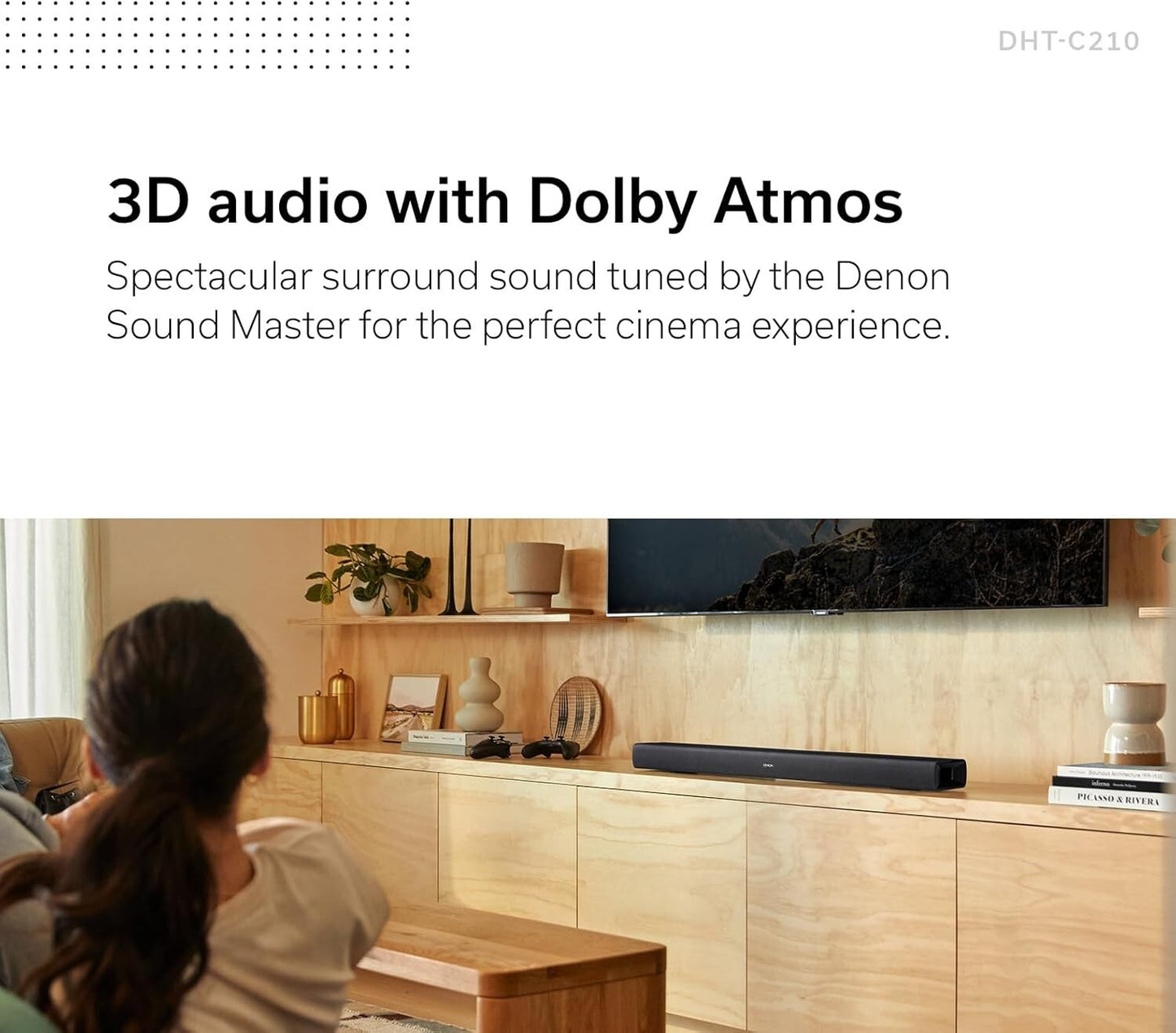 Denon Full Range Dolby Atmos Sound bar w Built-in subwoofers DHT-C210