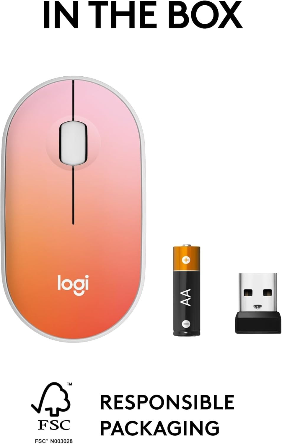 Logitech M340 Wireless Mouse – Tropical Sunrise Print, Silent Clicks