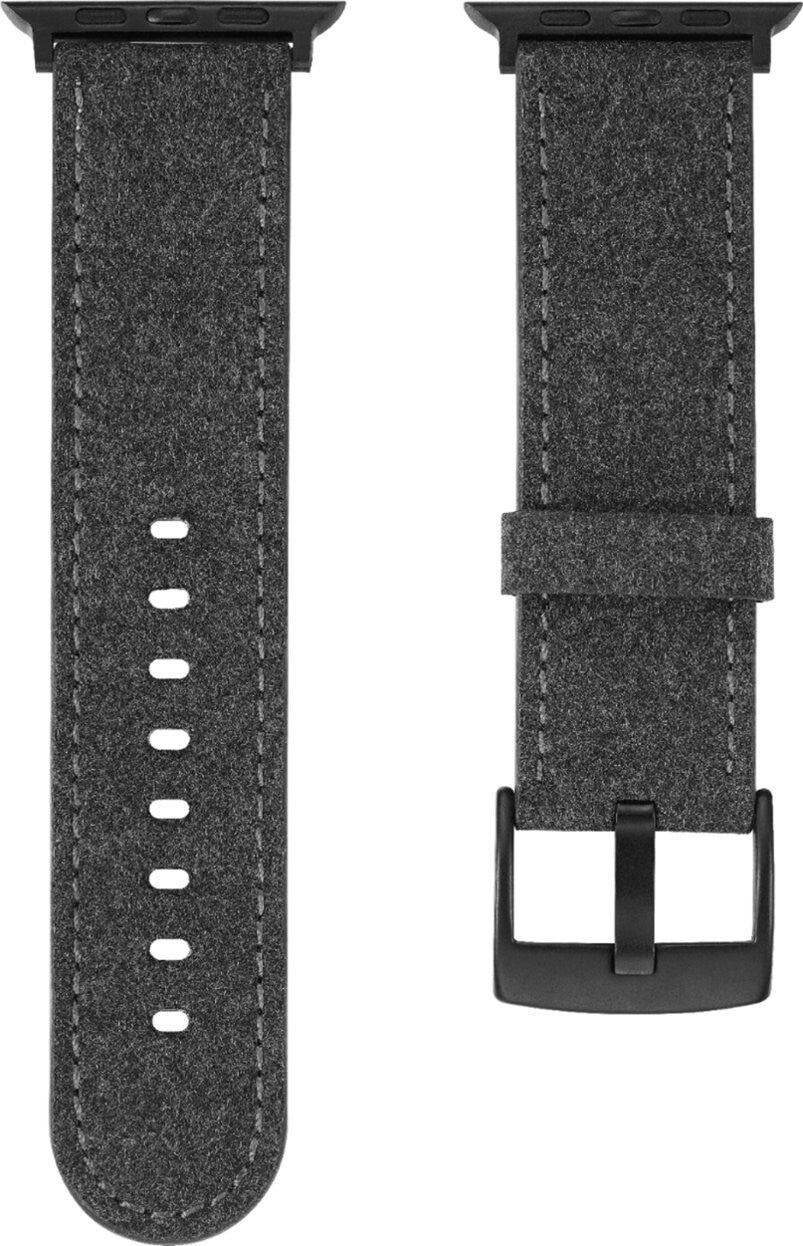 Platinum Fabric Watch Strap Apple Watch 42mm 44mm Dark Gray