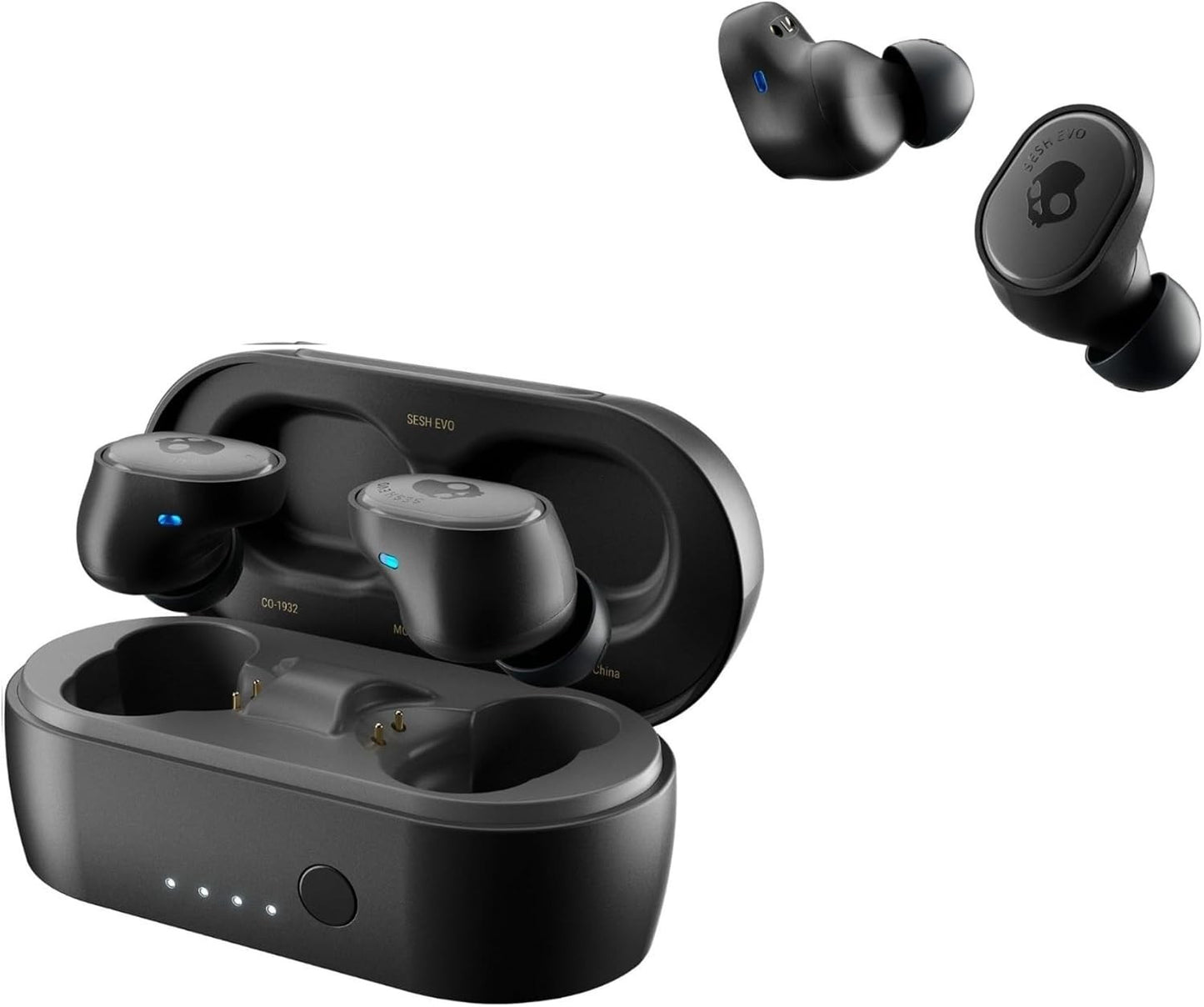 Skullcandy Sesh Evo Wireless Earbuds – Bluetooth, True Black, w/ Case
