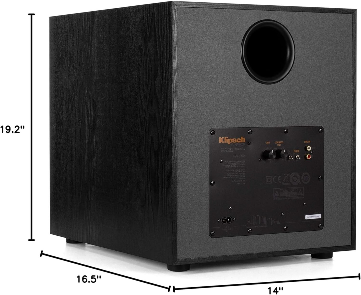 Klipsch R-120SW 12" Subwoofer – Powerful Bass, 400W Peak – Black