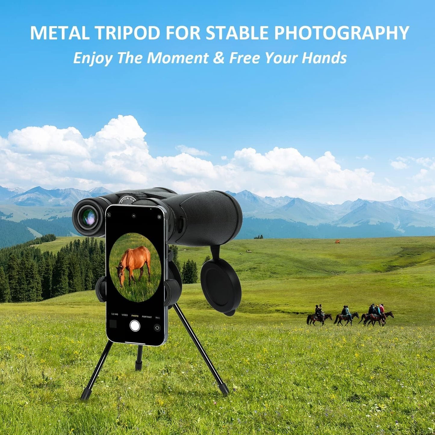 IPX7 Usogood 12x50 HD Binoculars Adults Tripod Phone Adapter Profe