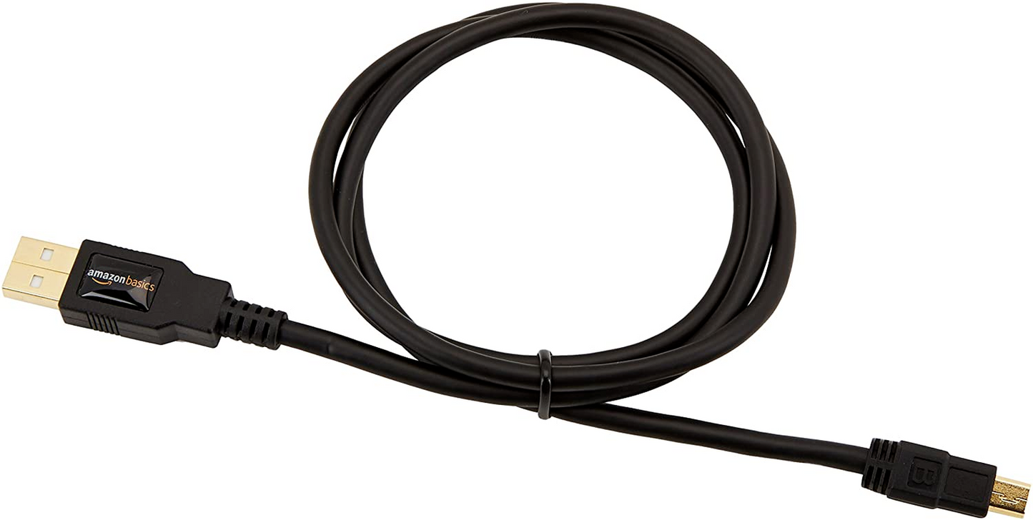 USB Amazon Basics 20 Charger Cable AMale to MiniB Cord 3 Feet 09 Meters