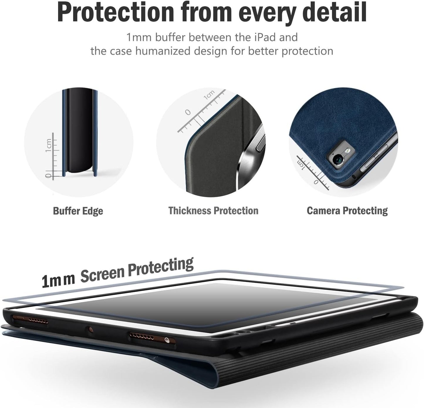 Antbox Case for iPad 9.7" Air 1/2 Pro 6th/5th Gen – Smart Cover w/ Pencil Holder