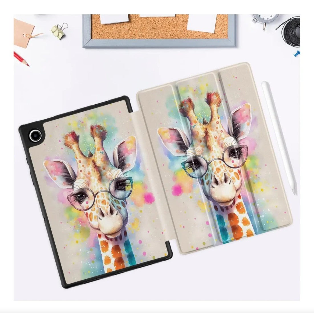 Meegoodo Funda para Samsung Galaxy Tab A8 10.5" Tableta Case Diseño Jirafa