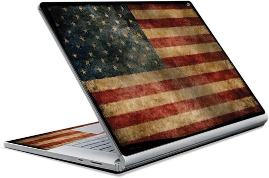2018 MightySkins Skin Comp w Microsoft Surface Book 2 15 Vintage Flag