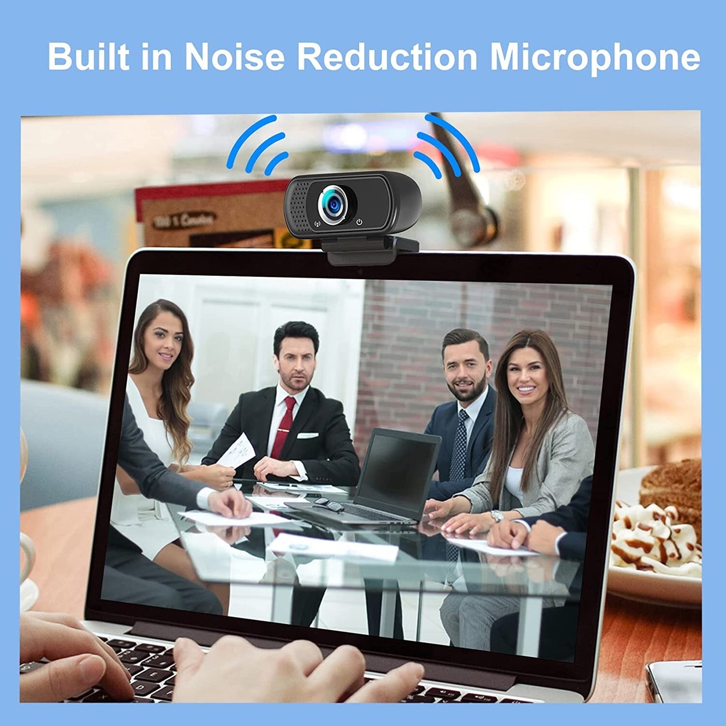 1080P Webcam Microphone Hrayzan HD Webcam w Privacy Cover Tripod