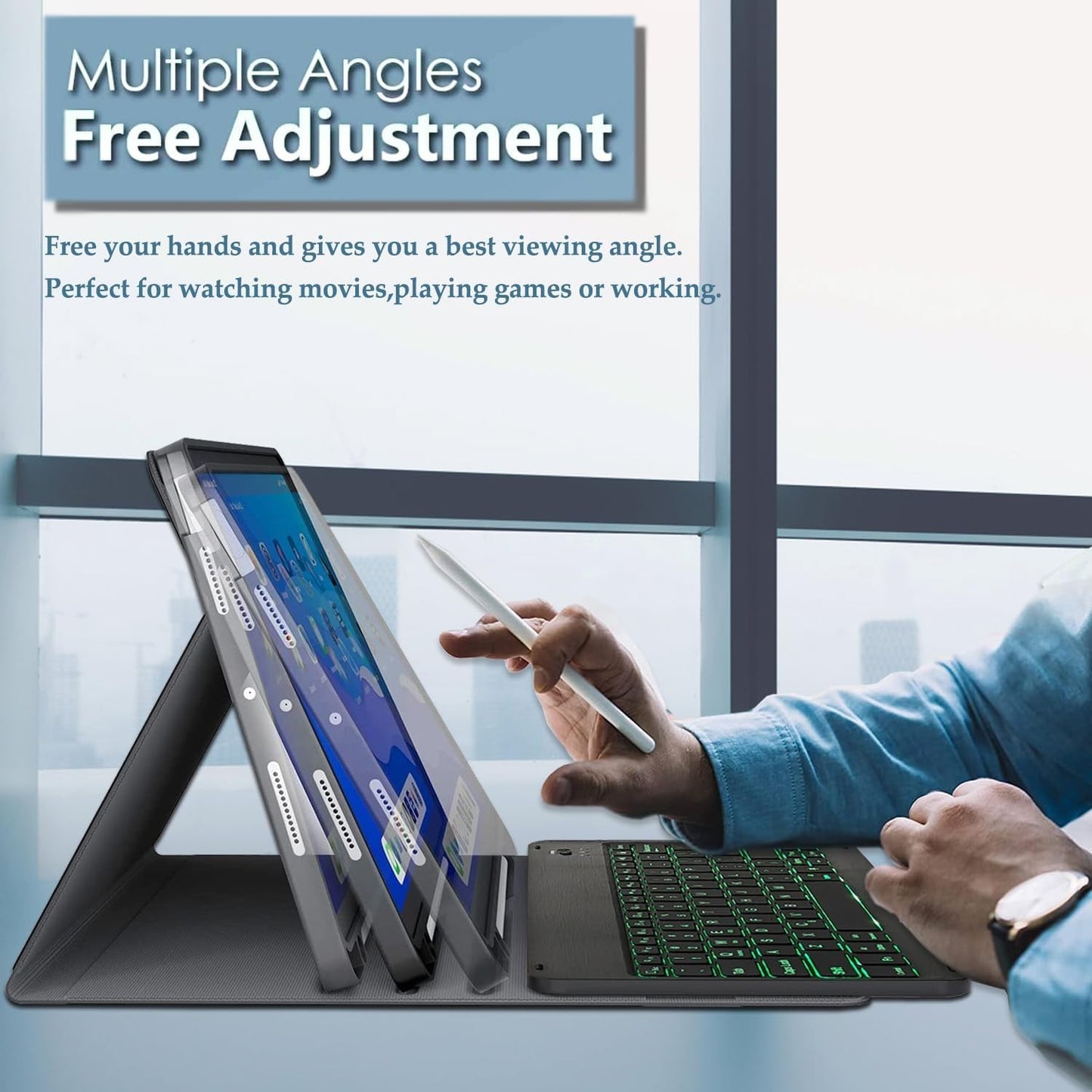 Backlit Keyboard Case for Lenovo Tab P12 12.7" 2023 – Detachable, Wireless