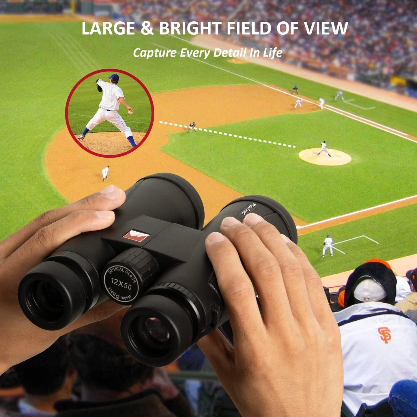 IPX7 Usogood 12x50 HD Binoculars Adults Tripod Phone Adapter Profe