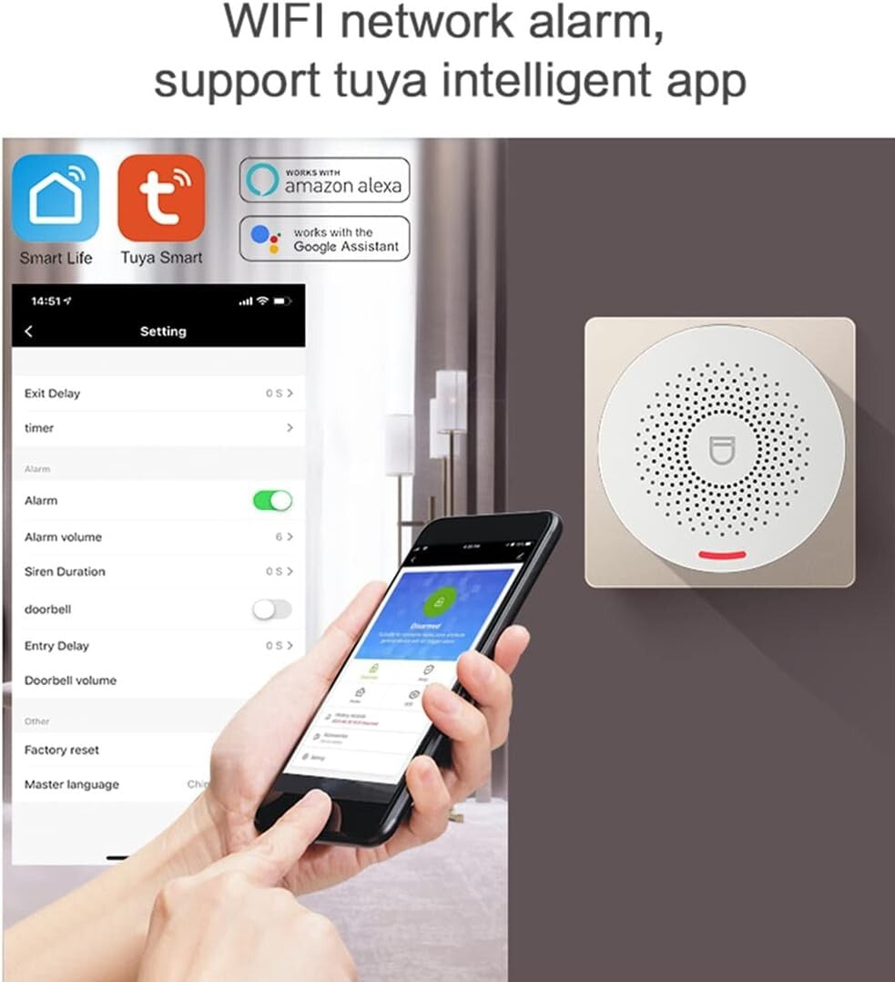 WiFi Smart Wireless Home Alarm 10 AntiTheft Kits w 5 WiFi Door Sensors