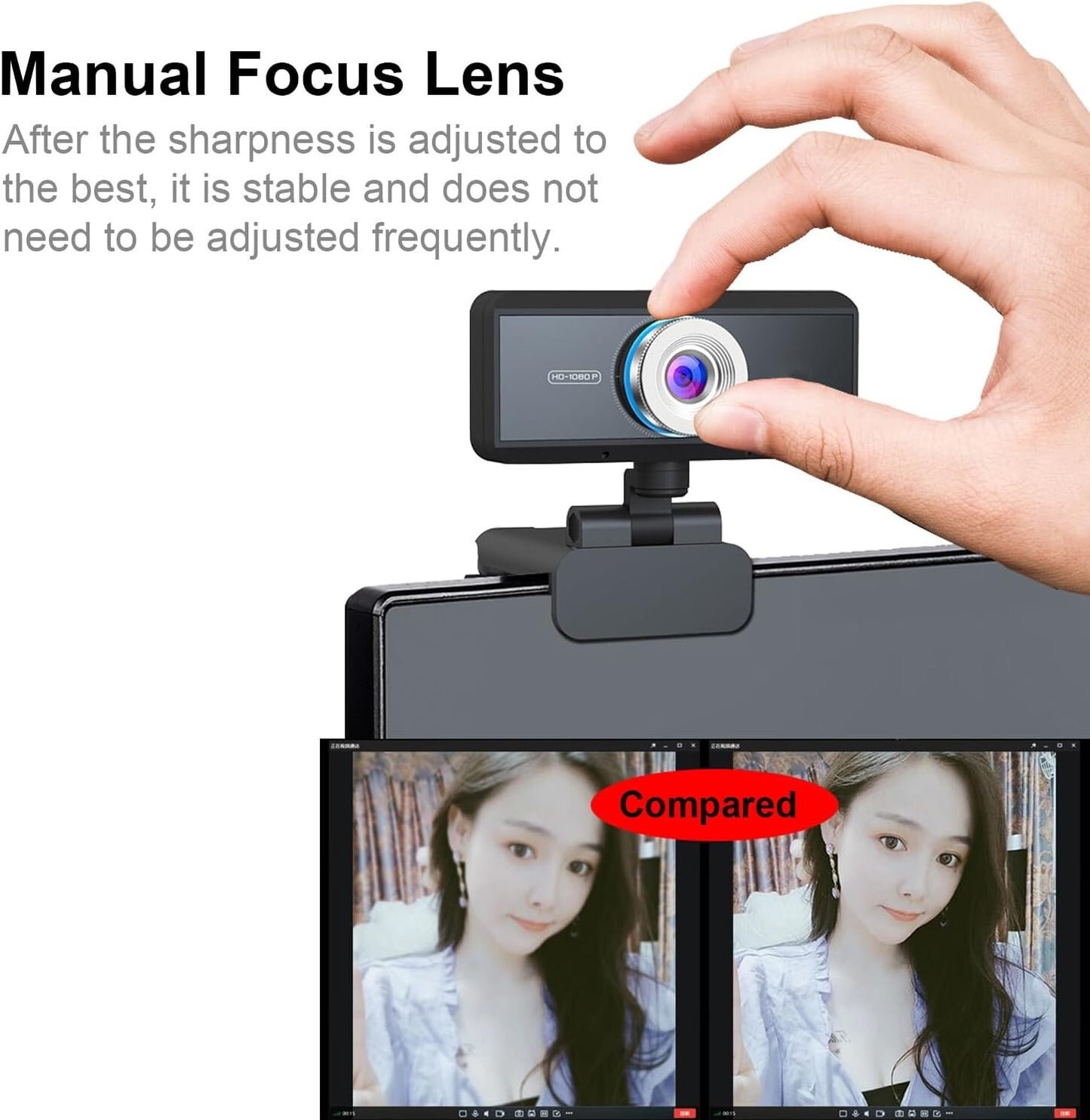 CMOS 1080P Webcam Full HD w Mic Laptop Skype PC Windows 10