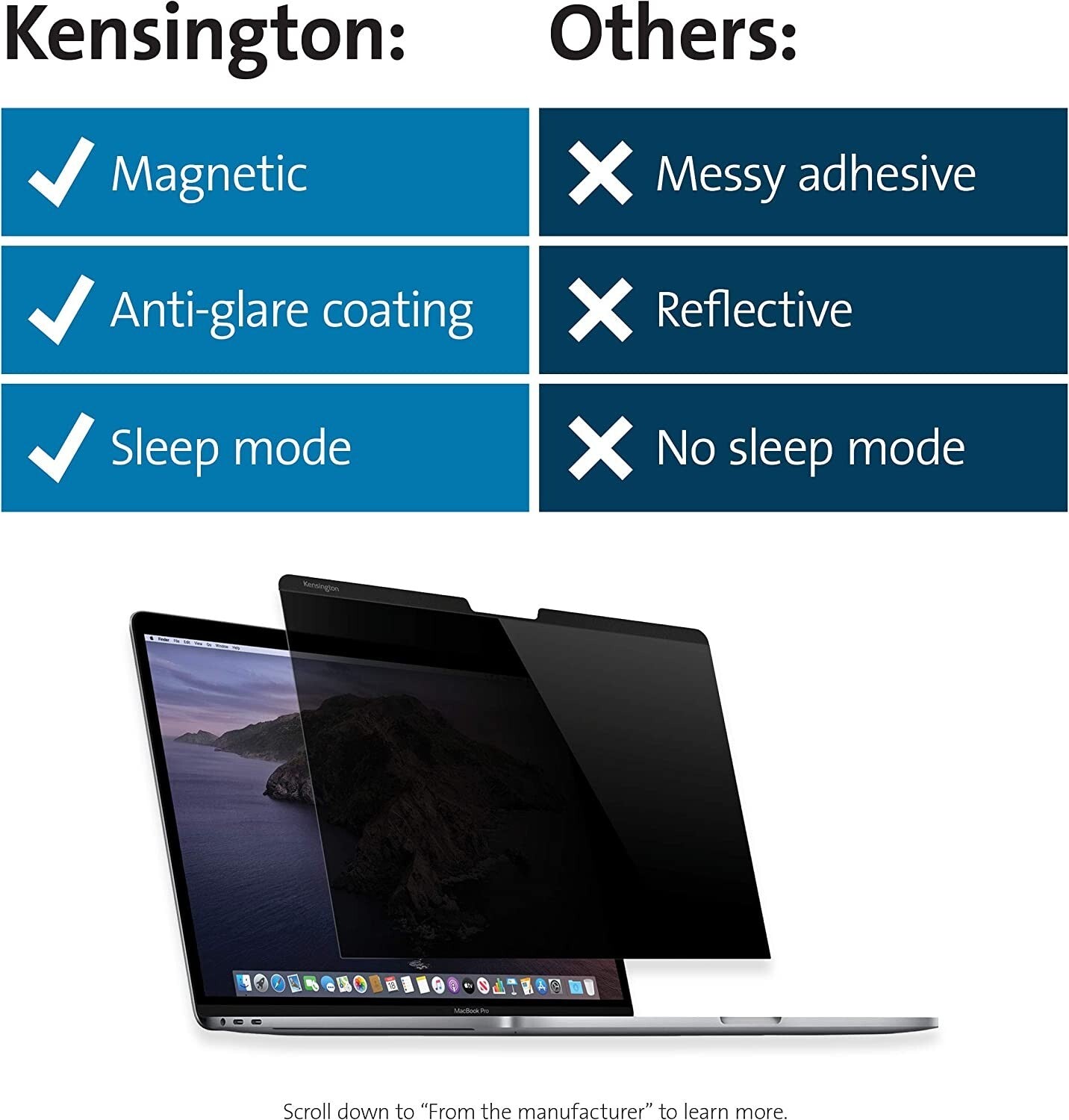 MP13 Kensington MacBook Magnetic Privacy Screen 133 MacBook Pro MacBoo