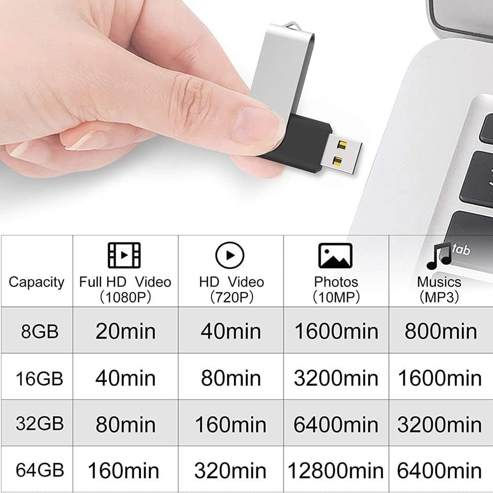 2 Pack 32GB USB Flash Drives USB 2.0 Swivel Thumb Memory Sticks – Black