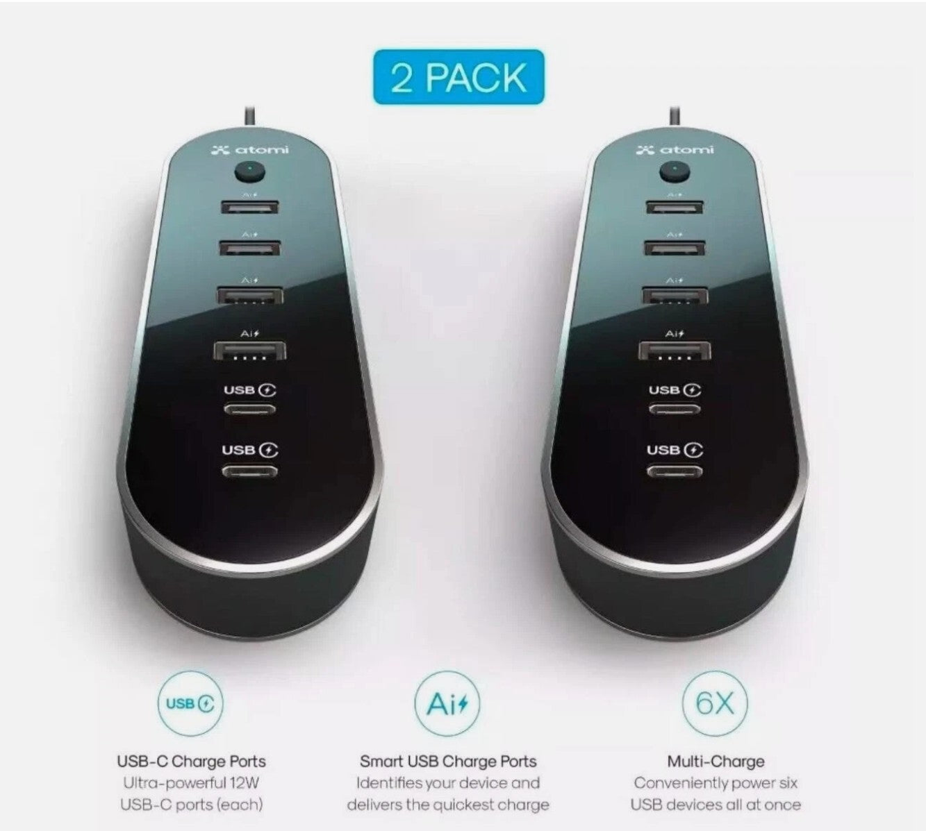 40W 12V Atomi Charger 2 Pack