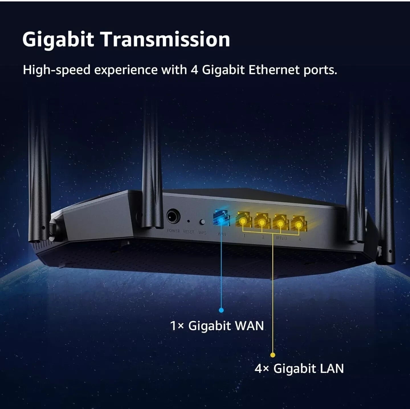 AX1800 VPN Speedefy WiFi 6 Router Smart WiFi Router 4Stream Dual Band Wireless