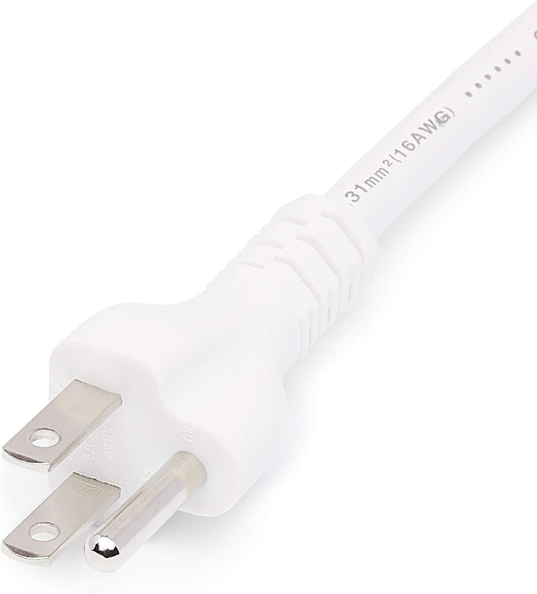 125V Amazon Basics Power Extension Cord 3 Feet 13 Amps White